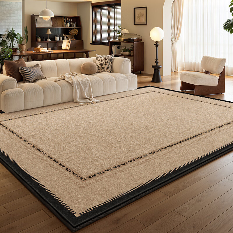 Y U-LIVE地毯客厅中古奶油风2026新款复古轻奢高级感防水免洗可擦沙发地垫 S仿羊绒-莳光小筑 200×300cm【热销推荐尺寸】