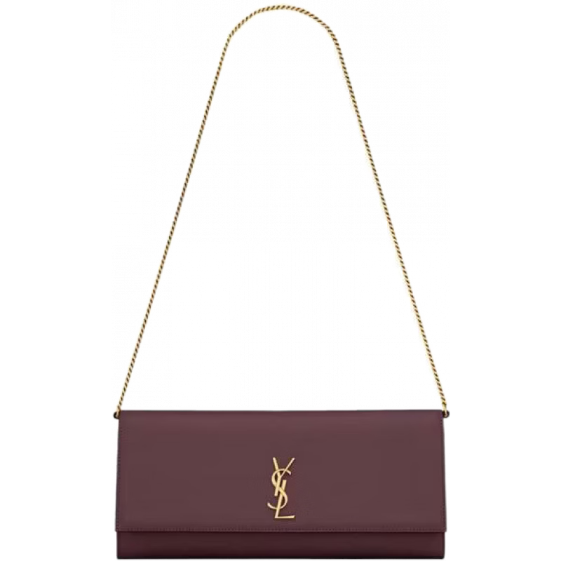 YSL圣罗兰女士单肩包KATE可肩背可斜挎可手拿便携小牛皮磁性按扣扁平口袋 红色 均码