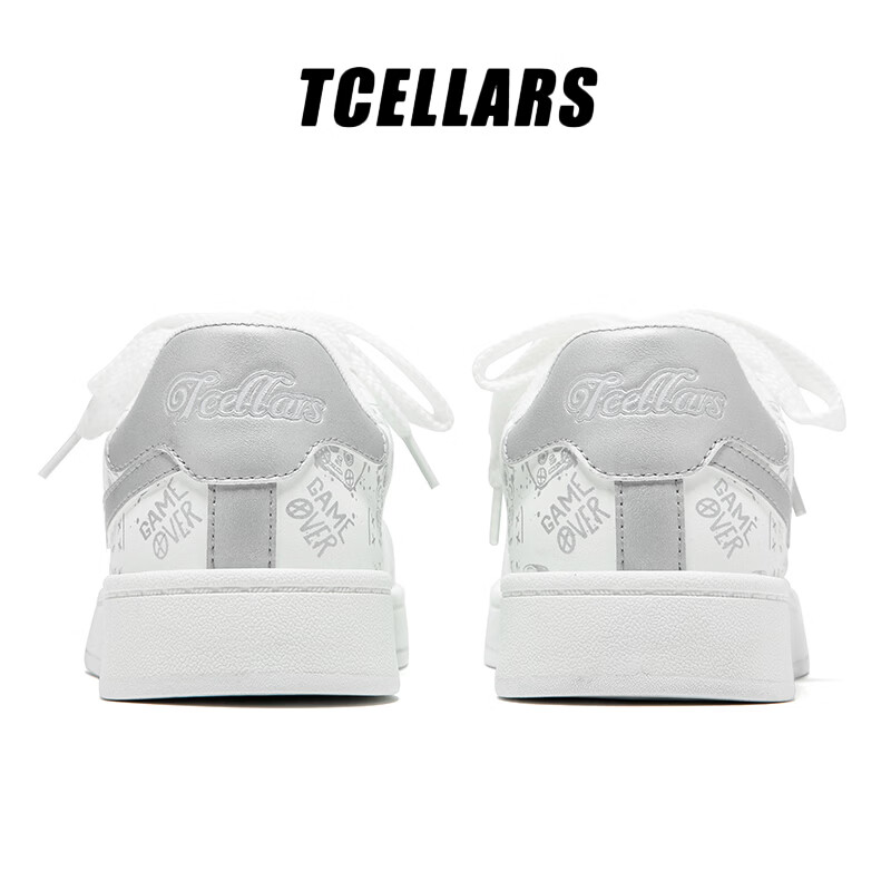 Tcellars板鞋男鞋春季2026新款简约百搭小白鞋低帮透气轻便舒适休闲鞋子 珍珠白 39