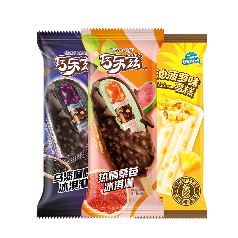 伊利巧乐兹乌漆麻嘿热情桑芭牧场黄油菠萝冰淇淋15支1050g