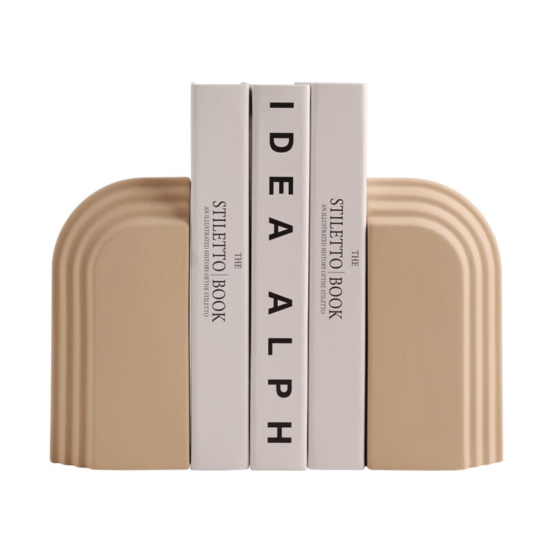 中掌柜电视柜酒柜装饰品摆件现代简约创意陶瓷书档别墅酒店样板间书靠 拱门层片书档磨砂粗粒小麦套装