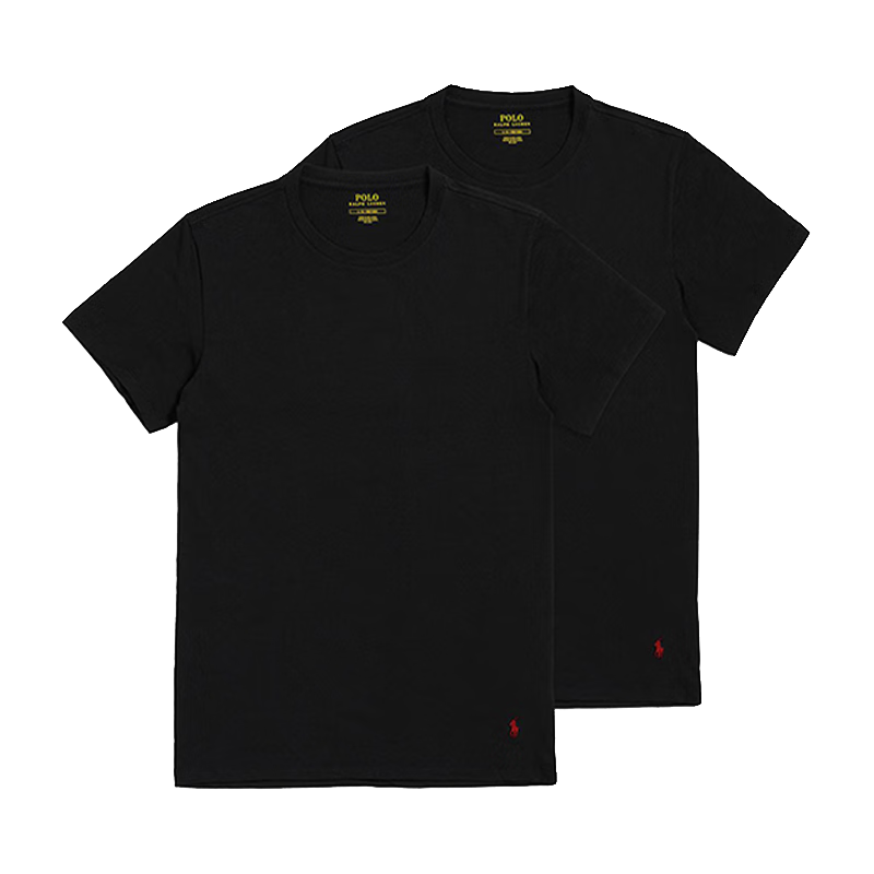 RALPH LAUREN 拉夫劳伦新年礼物情人节礼物送男友纯棉男短袖T恤打底衫2件装黑色XL