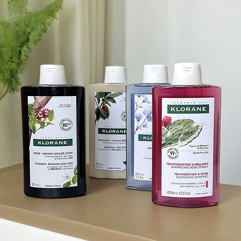 乖啦法国Klorane蔻萝兰康如芍药薄荷洗发水400ml 控油医用 仙人掌保湿,透明,400ml