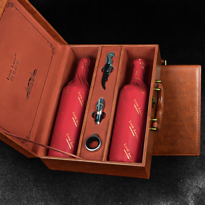 路易拉菲（LOUIS LAFON）法国原瓶进口红酒礼盒S95干红葡萄酒 750ml*2瓶红酒双支送礼