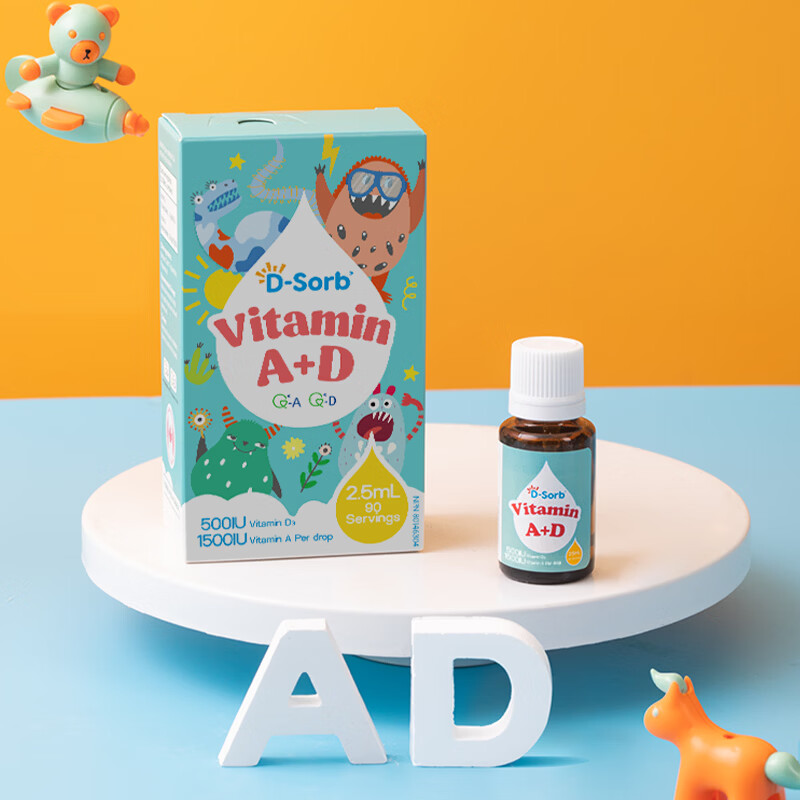 D-Sorb滴适宝维生素AD滴剂儿童维生素ad滴剂ADvd3滴剂加拿大原装进口 维生素AD滴剂1瓶装 2.5ml*1瓶