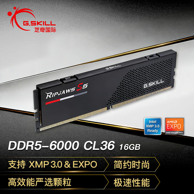 ֥�� G.SKILL 16GB DDR5 6000MHz �ڴ��� ���� ��ҹ�� C36