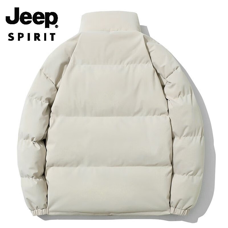 JEEP SPIRIT羽绒棉服男秋冬季2024新款洋气面包棉衣外套冬天加厚棉袄 黑色+面包服【宽松版型】 M 建议【80-100斤】