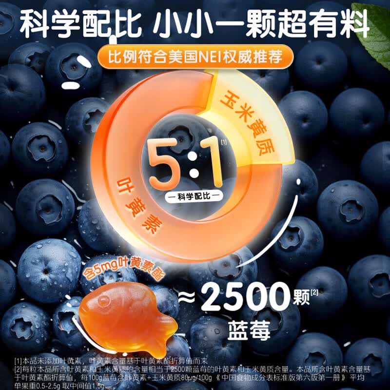 Swisse小小斯维诗 叶黄素酯软糖 儿童软糖 0糖 莓果味 呵护青少年视力 儿童叶黄素软糖 45粒*1瓶
