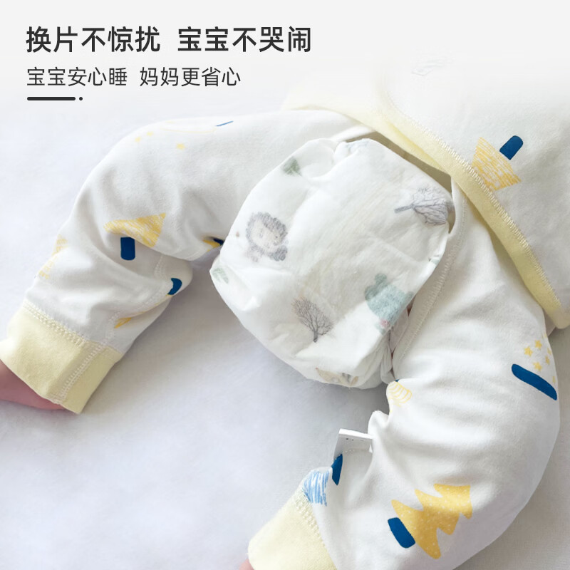 wua·wua【孕妈有礼】新生儿衣服婴儿分体套装春秋季宝宝半背衣上衣裤子冬 兰小熊 四季款 52 （建议0-1月 4-8斤）