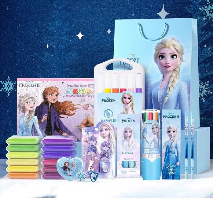 迪士尼（Disney）文具套装 艾莎公主小学生文具礼盒63件 手工彩泥绘画套装 学习奖品儿童节礼物女孩生日礼物