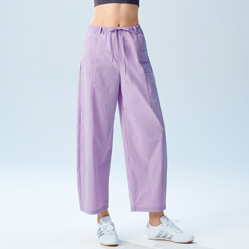 猫人（MiiOW）冰丝八分裤女外穿运动透气速干空调裤夏季宽松休闲阔腿防晒裤 时尚灰 【云感轻盈 透气散热】 XL 推荐体重130-150斤