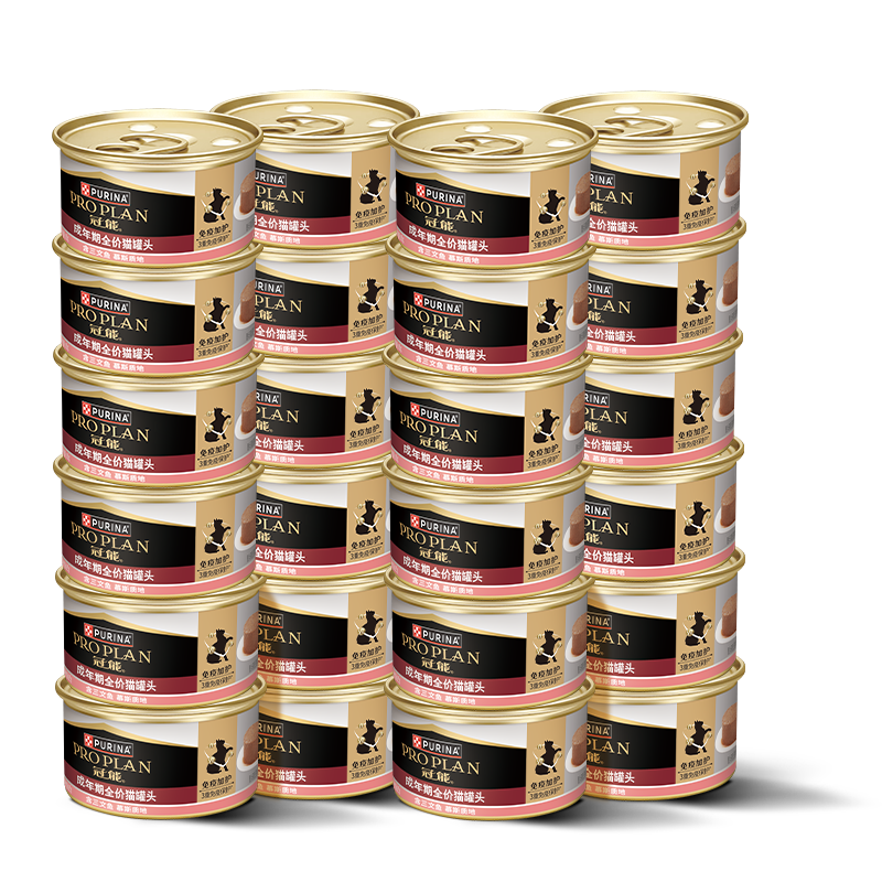 冠能成年期全價貓罐頭含三文魚85g*24罐慕斯主食罐濕糧零食京東自營