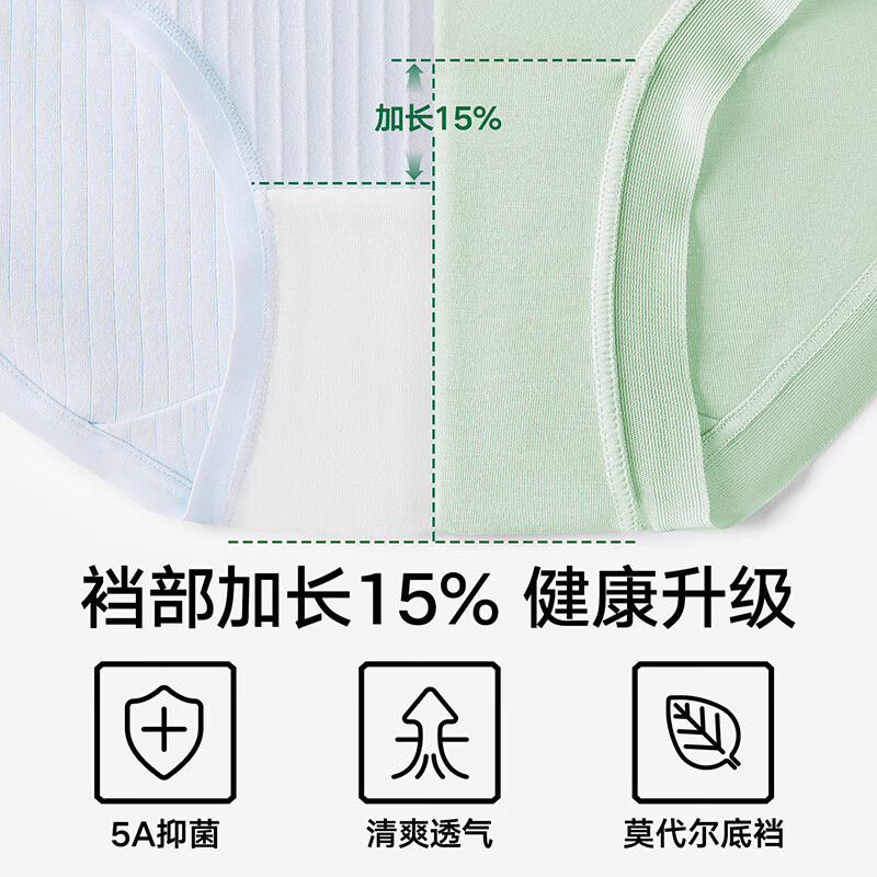 松山棉店【特护级】兰精莫代尔女士内裤无痕全裤抑菌弹力透气加长底裆新款 兰花紫+浅肤+航线蓝 3条 XL (推荐125-140斤)