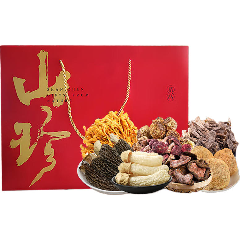 菇君味云南特产菌菇礼盒羊肚菌山珍干货春节礼品年货礼盒送长辈实用礼物 山野珍品礼盒800克【六珍款】