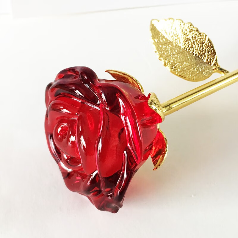 水晶花摆件 水晶玫瑰花带老婆女友生日礼物结婚周年纪念情人节客厅