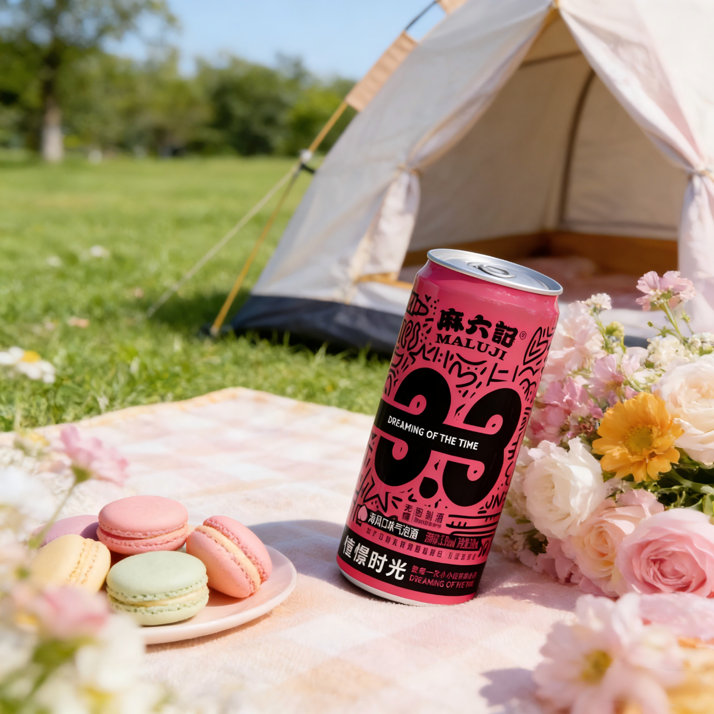 麻六记海风口味气泡酒3.3度女士微醺饮品年货气泡酒聚会小酌320ML 6罐装