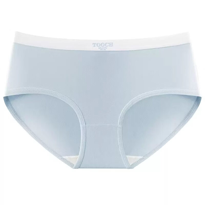 黛安芬（Triumph）新款7A全棉女士内裤无痕字母中腰柔软舒适透气纯棉少女三角裤 绿色 肤色【装】 2条 L 【85-115斤】