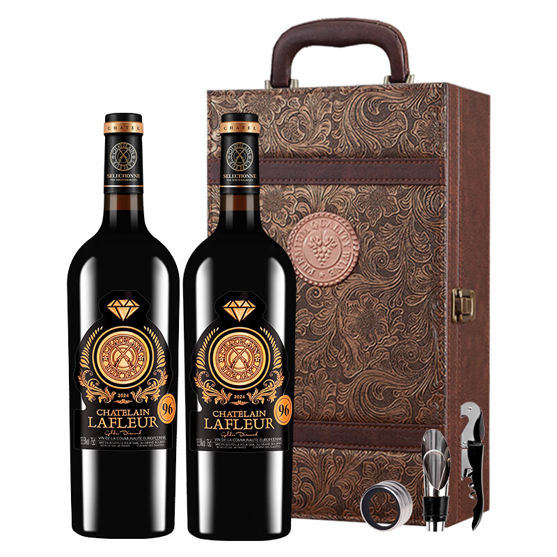 拉斐【红酒礼盒】法国原瓶进口红酒礼盒拉斐干红葡萄酒送礼自饮 金钻96礼盒装