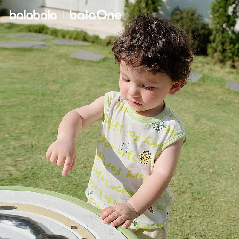 巴拉巴拉宝宝T恤无袖背心女童男童婴儿衣服2026新款夏装儿童上衣纯棉柔软