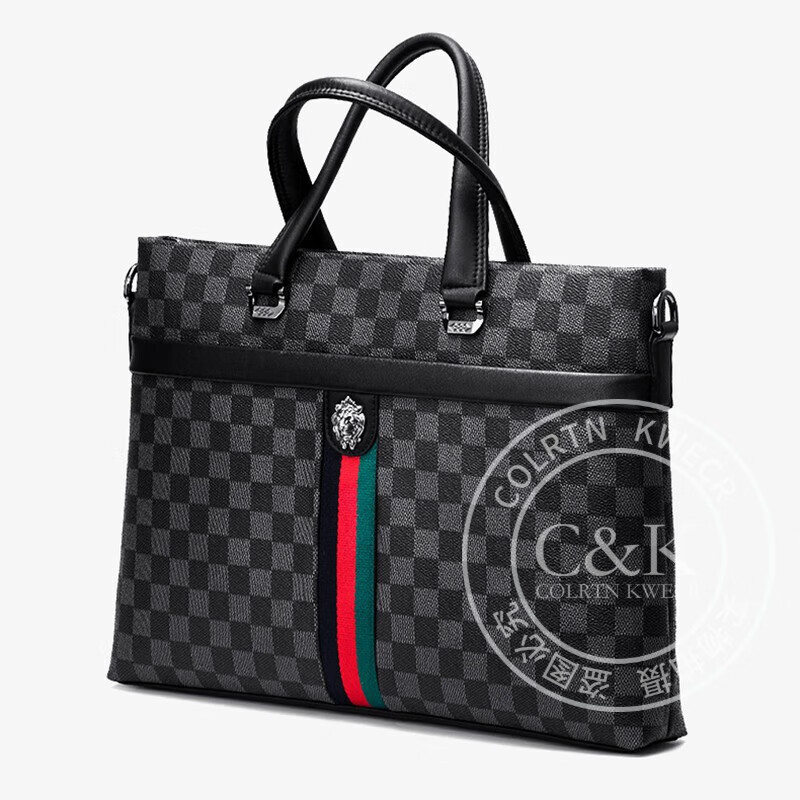 Colrtn Kwecr男士商务公文包大容量出差办公手提包皮包单肩斜挎包电脑包 CO183138.5*28.5*6(14英寸）