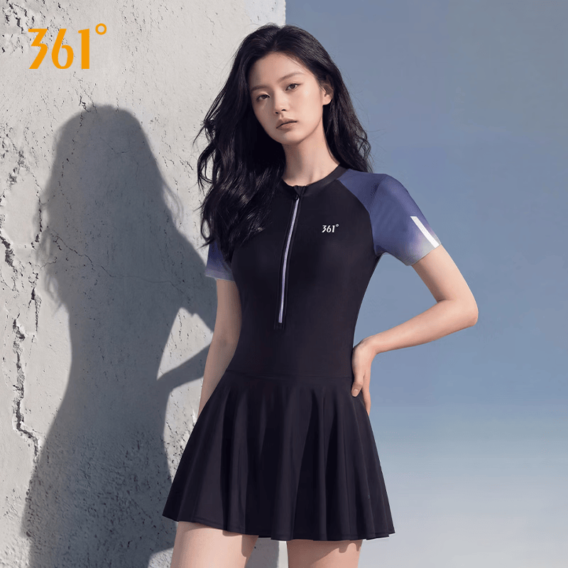 361°泳衣女士连体保守裙式26新款海边沙滩度假遮肚显瘦高级感游泳衣