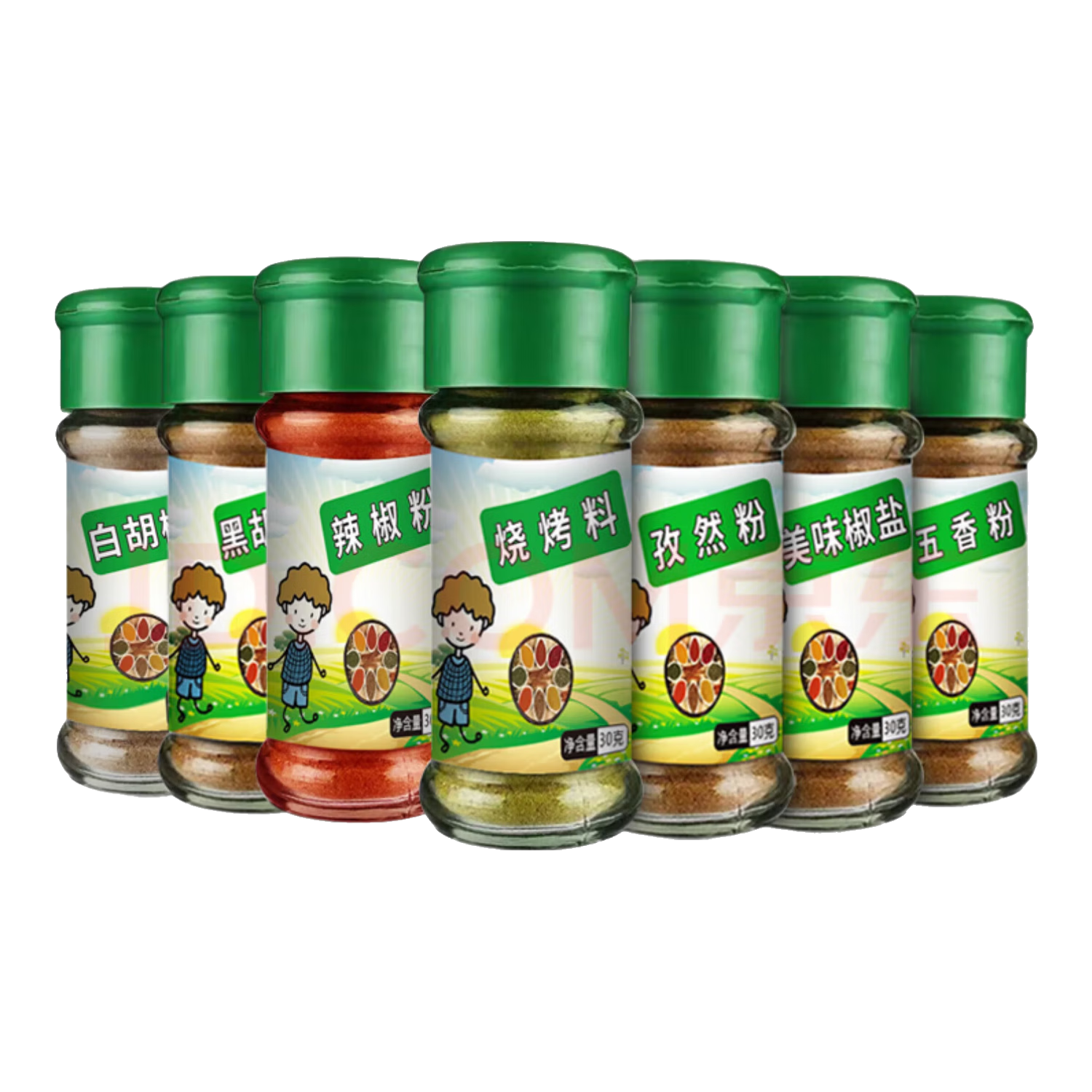 烧烤调料配料套装组合烤肉孜然粉椒盐撒料秘制配方材料全套家用 孜然+烧烤+椒盐+辣椒