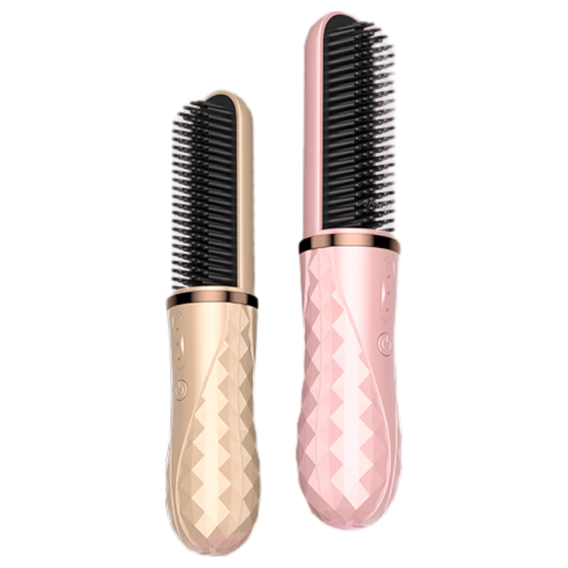 夏新（Amoi）【情人节礼物】无线直发梳负离子护发不伤发便携直卷两用夹板女高颅顶电梳子 粉色 旗舰款【三挡温控调节+防烫外壳+2亿负离子】