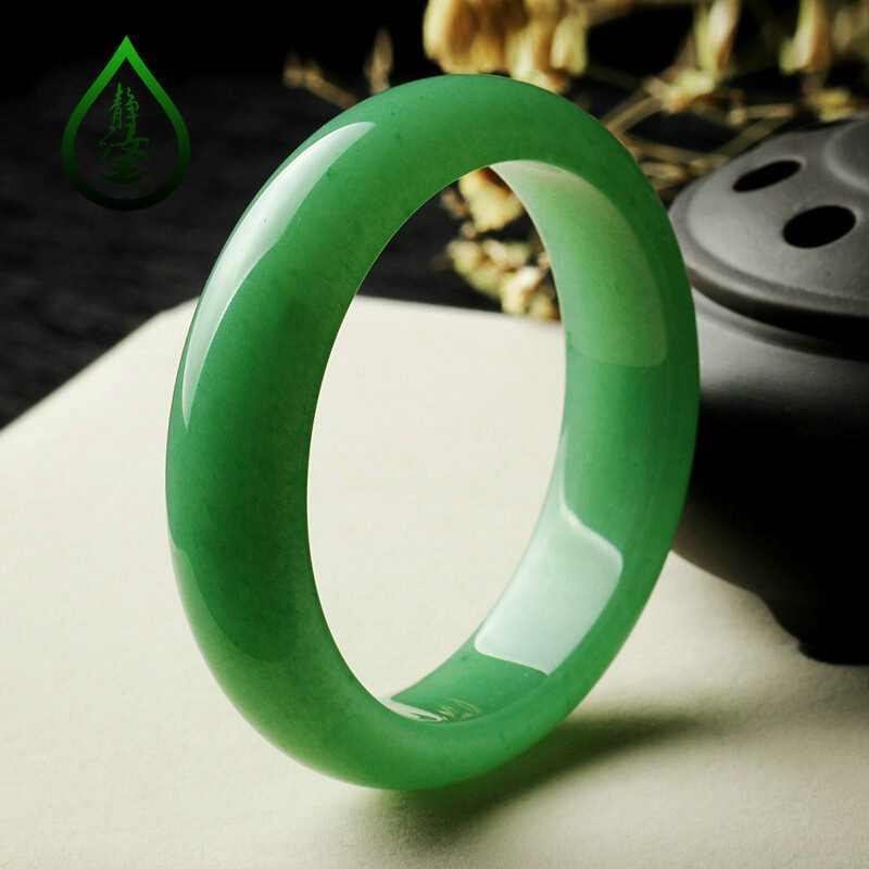 静汝玉 东陵玉手镯女款a货玉镯子玉石手镯玉镯带证书生日礼物 图片色