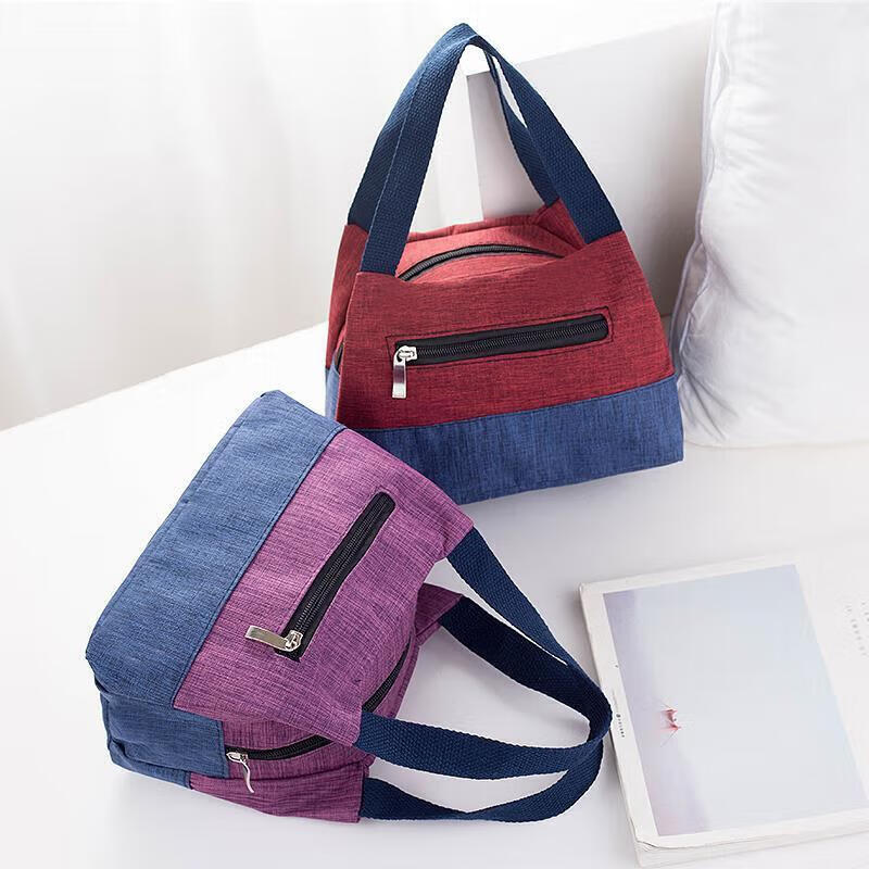 乖可爱休闲女包水洗牛津布便当包单肩斜挎包帆布小包包迷你手拎包 推荐灰色