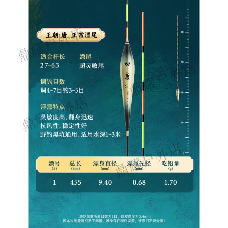 沃鼎王朝唐鱼漂高灵敏纳米浮漂套装全套漂盒醒目钓鱼漂综合鲫鱼漂 唐.综合漂1号【正常尾】 铅1.7g