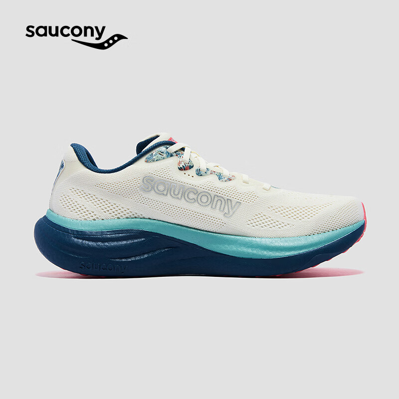 SAUCONY索康尼RIDE驭途19缓震慢跑跑步鞋舒适运动鞋 米色【男款】 42