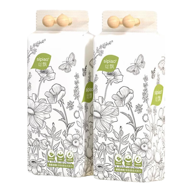 丝飘10大提整箱更划算悬挂式抽纸巾面纸餐巾纸卫生纸加厚4层抽纸 丝飘国风系列 4层 250抽*2提