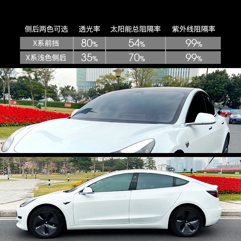 美基（MZJJ）汽車膜汽車玻璃膜車窗貼膜汽車膜隔熱膜隔熱防曬膜X系全車膜 X系鎮(zhèn)店寶全車膜高清前檔+淺色側(cè)后) 轎車適用_全車套裝