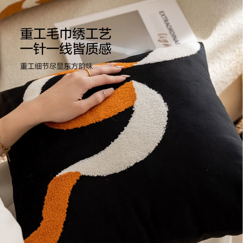 水星家纺星东方灵韵靠垫 星东方灵韵靠垫(丝带) 45cm*45cm