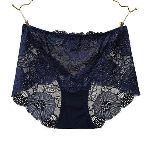 黛安芬(Triumph)女士蕾丝透明三角内裤女纯欲薄款纯棉裆夏季中腰性感无痕诱惑网纱 留言选色备注 无备注随机发 4条 2XL