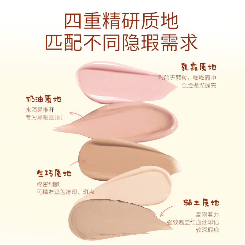 芭贝拉滤镜遮瑕膏三色遮瑕盘遮黑眼圈斑点泪沟七夕情人节【礼物】送女友 【匀亮款】三色遮瑕盘1.3g*3