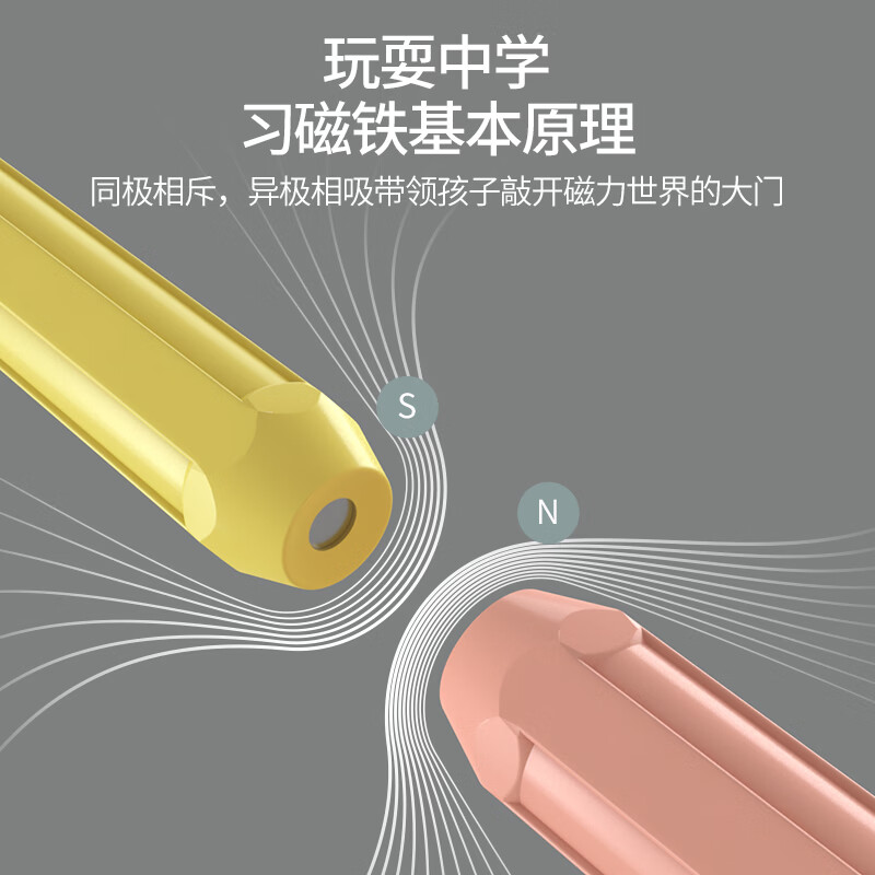 乐凑（L）百变磁力棒磁吸积木玩具儿童大颗粒磁铁拼搭3-6岁男女孩新年礼物 47件套【拼搭手册+收纳盒装】