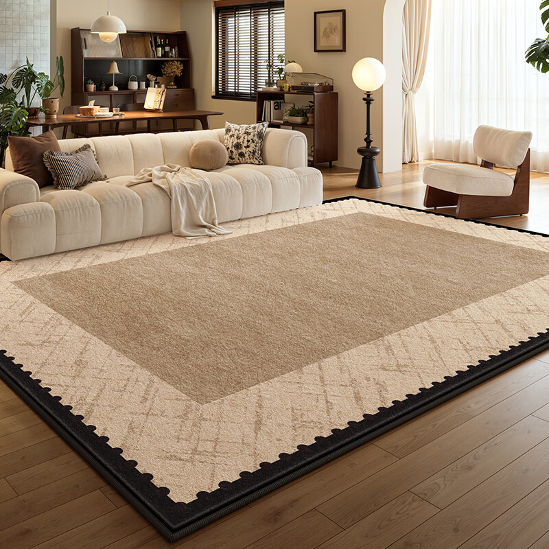 Y U-LIVE地毯客厅中古奶油风2026新款复古轻奢高级感防水免洗可擦沙发地垫 S仿羊绒-暮雨 定制请联系客服【享优惠】