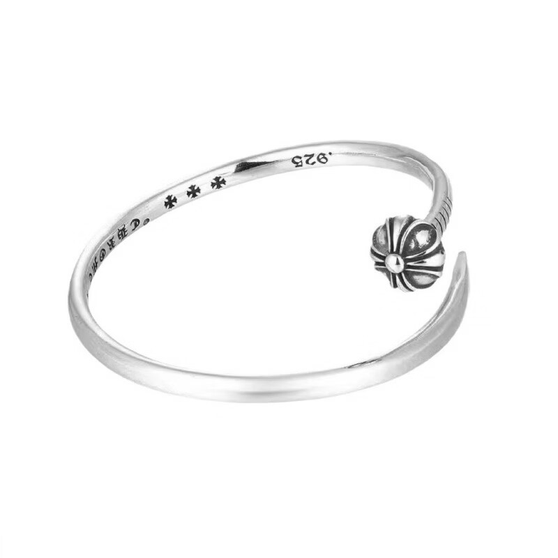 克罗心（chrome heart）手镯十字架钉子凸手镯复古个性潮男女百搭嘻哈开口戒指 JZ44