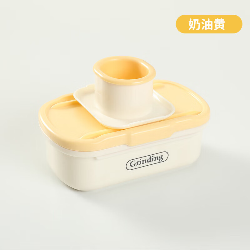 日禾盛唐家用磨姜泥多功能手动磨姜蓉捣蒜切片器厨房宝宝辅食研磨工具便携 黄色