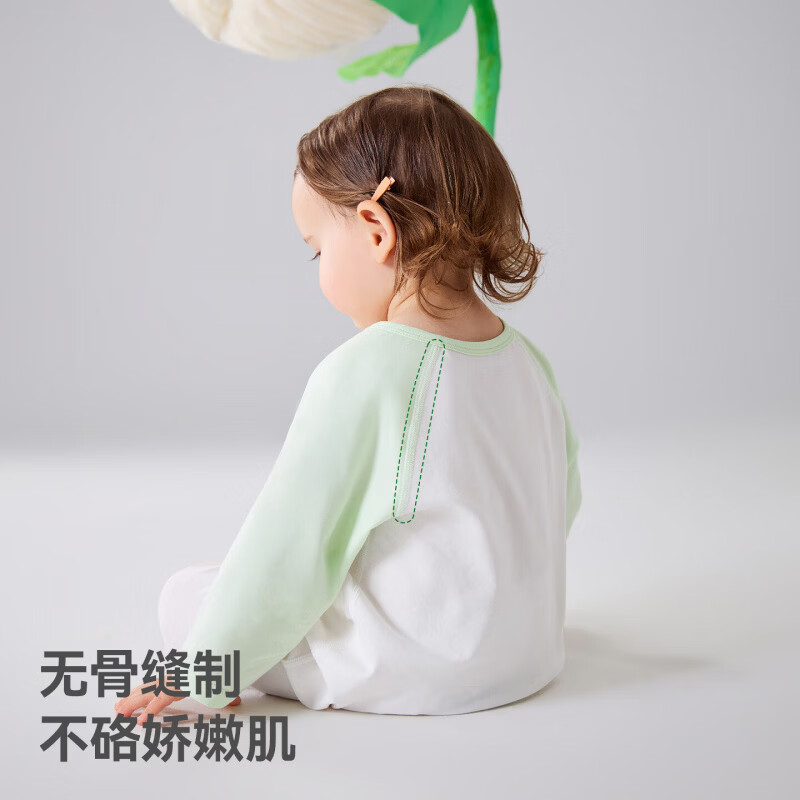 贝肽斯婴儿连体衣春夏季薄款九分袖衣服婴幼儿宝宝睡衣夏天空调服 熊猫盼盼 80cm