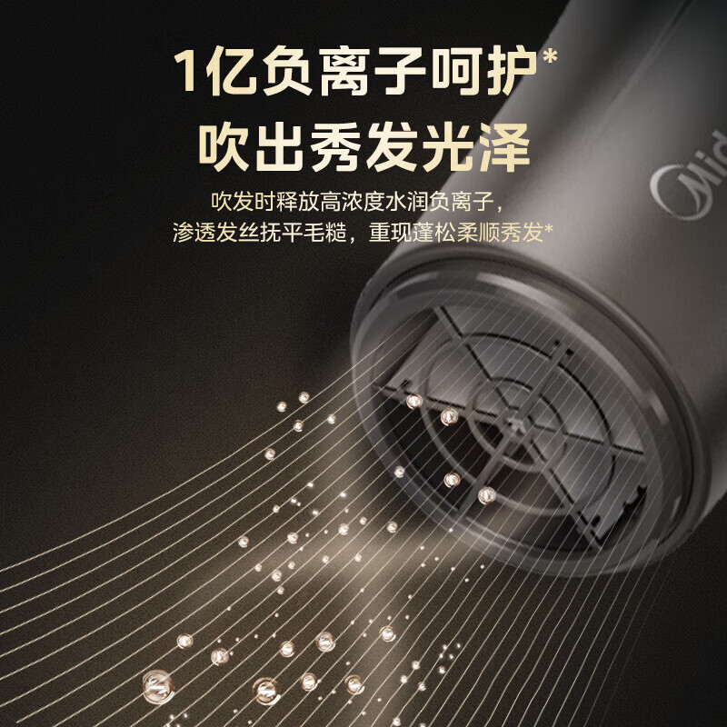 美的专业电吹风机2200W大功率发廊理发店专用吹风筒家用冷热风发廊款 发廊造型款 【6种吹风组合造型百变】