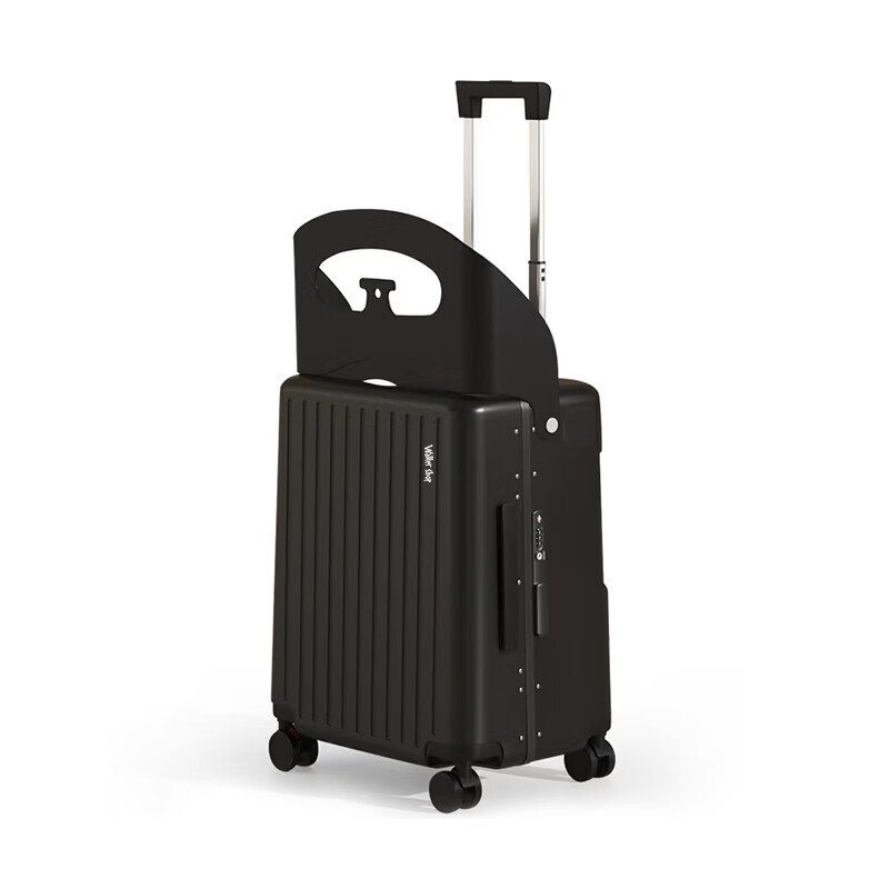 Walker Shop品牌行李箱新款可坐骑旅行箱登机铝框宝妈行李箱儿童宝宝拉杆箱 白色【儿童可坐+折叠靠背】 20英寸 【可登机】