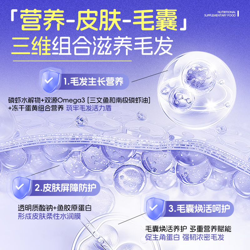 至点丝绒美毛冻干肉松粉鱼油猫用进口深海磷虾油幼猫美毛爆毛防掉毛 70g