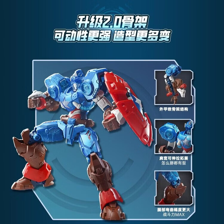 奇妙积木漫威NOVA模型超星版第1弹-美国队长73051手办 奇妙积木-美国队长73051 W400*H300*D130