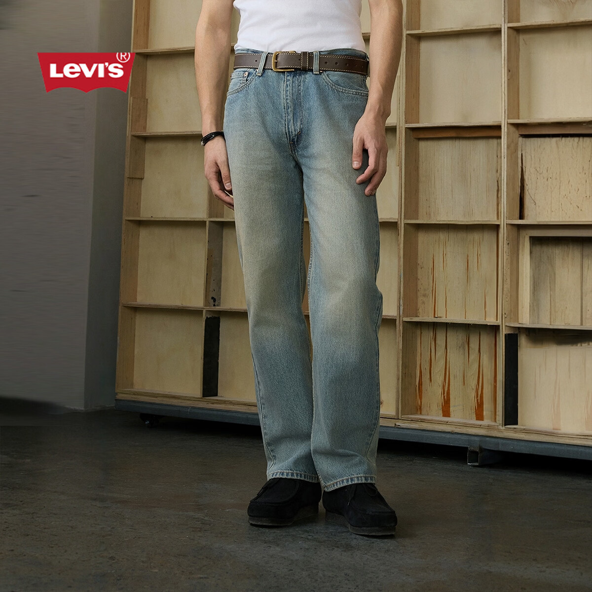 Levi's李维斯26年春夏新款男士美式复古休闲565宽松直筒牛仔裤 浅蓝色 32 (32)