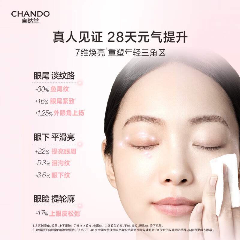 自然堂粉钻眼霜提拉紧致抗皱保湿舒缓淡细纹黑眼圈官方正品 18g  送同款精华10ml