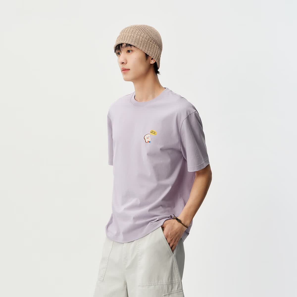 森马(Semir)王安宇同款丨短袖t恤男26夏季新款重磅打底衫吸湿速干上衣图案短t 橡皮粉61251 3XL