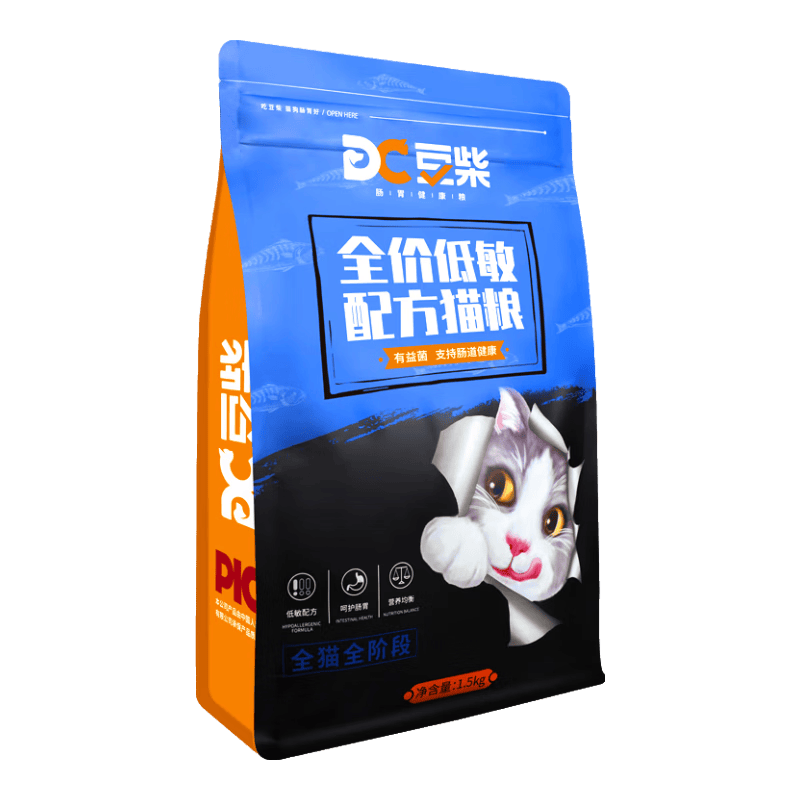 豆柴（docile）低敏猫粮幼猫成猫全阶段猫粮英短美短蓝猫全品种全阶段通用低敏粮 低敏猫粮1.5kg