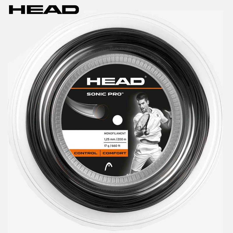海德（HEAD） 网球线小德御用线聚酯硬线HAWK威力力量控制触感舒适耐打旋转线 SONIC PRO125 200米黑色281128